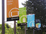 Comcast Center Sign, Mansfield MA, Flag Banners, Signs