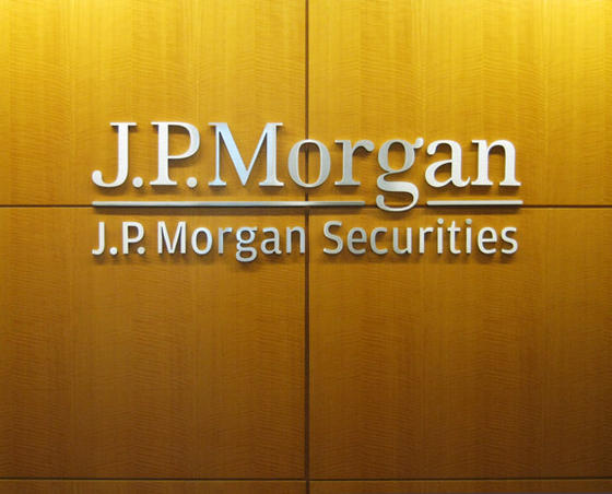 Interior Lobby Wall Sign, Interior Reception Logo, MA - J.P. Morgan Securities