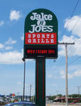 Refurbished pylon sign, Re-painted sign, Sign Co. in MA - Jake & Joe's